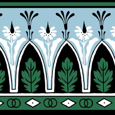 Lola Montez Bdr - Emer/Blue Green By Brunschwig & Fils | Madeleine Castaing | Borders Wallcovering Print