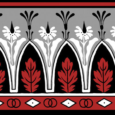 Lola Montez Bdr - Red By Brunschwig & Fils | Madeleine Castaing | Borders Wallcovering Print