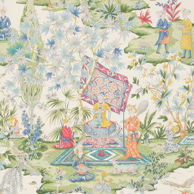 Samples and Purchasing available for Lodi Garden - Ivory Multi By Brunschwig & Fils | Volume 57 | Botanical & Floral Wallcovering Print at Designer Wallcoverings and Fabrics