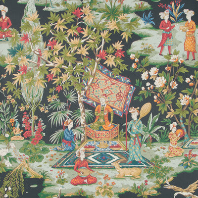 Samples and Purchasing available for Lodi Garden - Onyx Multi By Brunschwig & Fils | Volume 57 | Botanical & Floral Wallcovering Print at Designer Wallcoverings and Fabrics