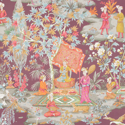 Samples and Purchasing available for Lodi Garden - Plum Multi By Brunschwig & Fils | Volume 57 | Botanical & Floral Wallcovering Print at Designer Wallcoverings and Fabrics