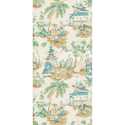 Xian - Seafoam/Sand Multi By Brunschwig & Fils | Volume 57 | Figurative Wallcovering Print