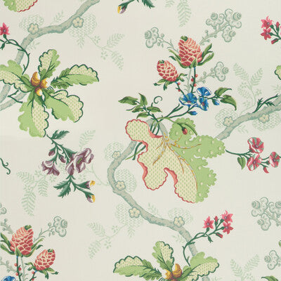 Samples and Purchasing available for Fabriano - White Multi By Brunschwig & Fils | Volume 57 | Botanical & Floral Wallcovering Print at Designer Wallcoverings and Fabrics