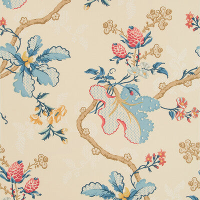 Samples and Purchasing available for Fabriano - Cream Multi By Brunschwig & Fils | Volume 57 | Botanical & Floral Wallcovering Print at Designer Wallcoverings and Fabrics
