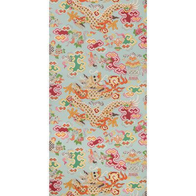 Ming Dragon - Aqua Multi By Brunschwig & Fils | Summer Palace Wallcoverings | Chinoiserie Wallcovering Print