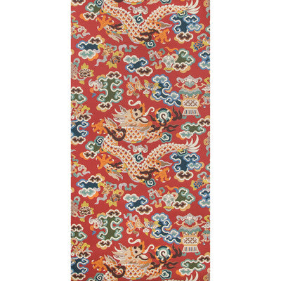 Ming Dragon - Claret Multi By Brunschwig & Fils | Summer Palace Wallcoverings | Chinoiserie Wallcovering Print