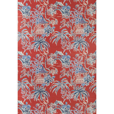 Tongli - Red Multi By Brunschwig & Fils | Summer Palace Wallcoverings |Chinoiserie Botanical & Floral Wallcovering Print