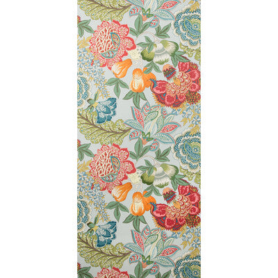 Karabali - Aqua Multi By Brunschwig & Fils | Grand Bazaar Wallcoverings | Botanical & Floral Wallcovering Print