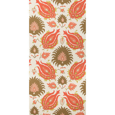Kashmiri - Blush/Toast Multi By Brunschwig & Fils | Grand Bazaar Wallcoverings |Botanical & Floral Jacobeans Wallcovering Print
