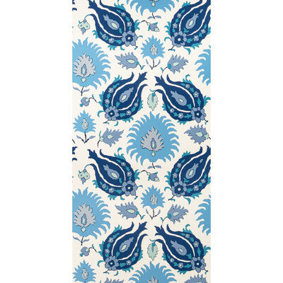 Kashmiri - Sapphire/Blue By Brunschwig & Fils | Grand Bazaar Wallcoverings |Botanical & Floral Jacobeans Wallcovering Print
