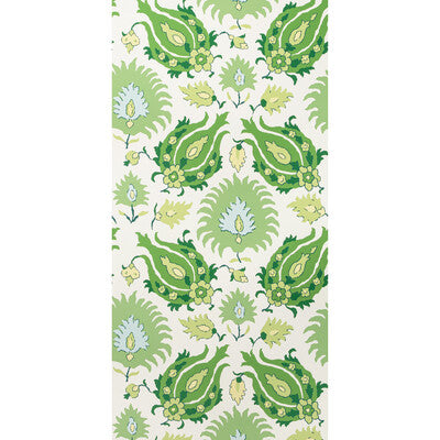 Kashmiri - Leaf/Aloe Green By Brunschwig & Fils | Grand Bazaar Wallcoverings |Botanical & Floral Jacobeans Wallcovering Print