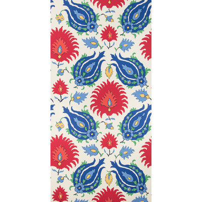 Kashmiri - Blue/Red Multi By Brunschwig & Fils | Grand Bazaar Wallcoverings |Botanical & Floral Jacobeans Wallcovering Print