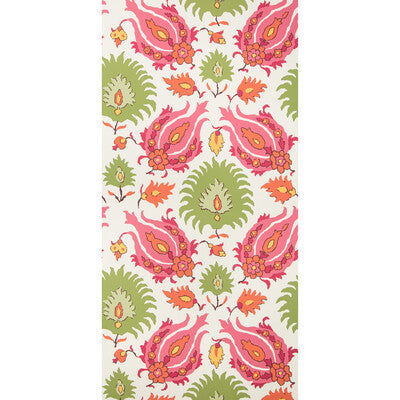 Kashmiri - Pink/Green Multi By Brunschwig & Fils | Grand Bazaar Wallcoverings |Botanical & Floral Jacobeans Wallcovering Print