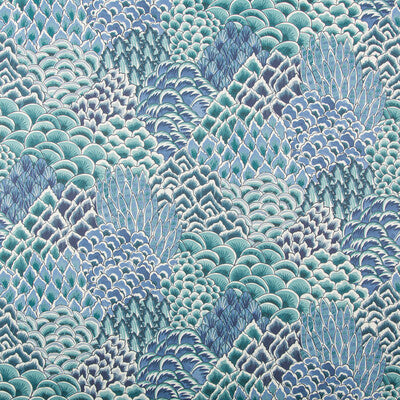 Katibi - Turquoise By Brunschwig & Fils | Grand Bazaar Wallcoverings |Botanical & Floral Global Wallcovering Print