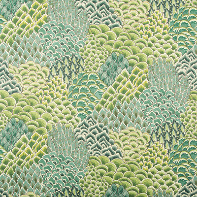 Katibi - Leaf Green By Brunschwig & Fils | Grand Bazaar Wallcoverings |Botanical & Floral Global Wallcovering Print
