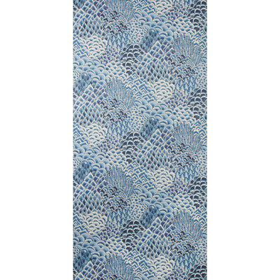 Katibi - Blue By Brunschwig & Fils | Grand Bazaar Wallcoverings |Botanical & Floral Global Wallcovering Print