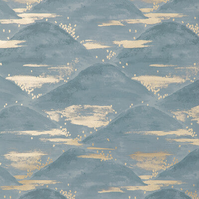 La Brume - Blue By Brunschwig & Fils | Les Ensembliers Wallcoverings | Modern Wallcovering Print