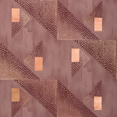 Le Tonnerre - Terracotta Burgundy/Red By Brunschwig & Fils | Les Ensembliers Wallcoverings |Modern Geometric