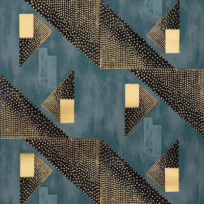 Le Tonnerre - Navy Dark Blue By Brunschwig & Fils | Les Ensembliers Wallcoverings |Modern Geometric