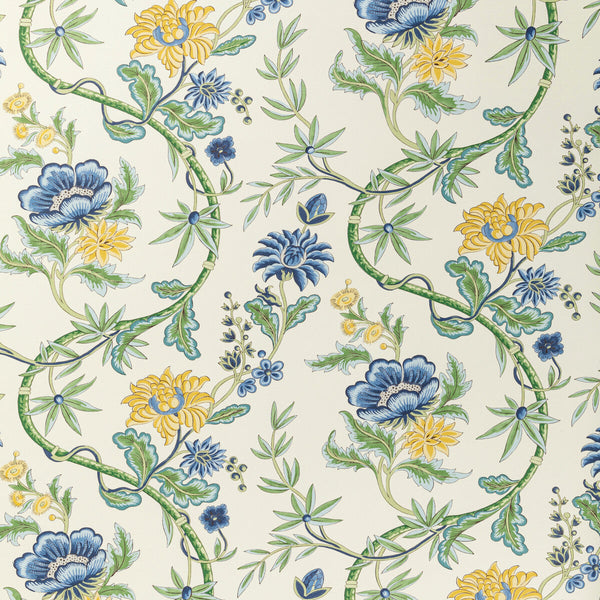 Veronique - Delft Multi By Brunschwig & Fils | Louverne Wallcoverings | Botanical & Floral Wallcovering Print