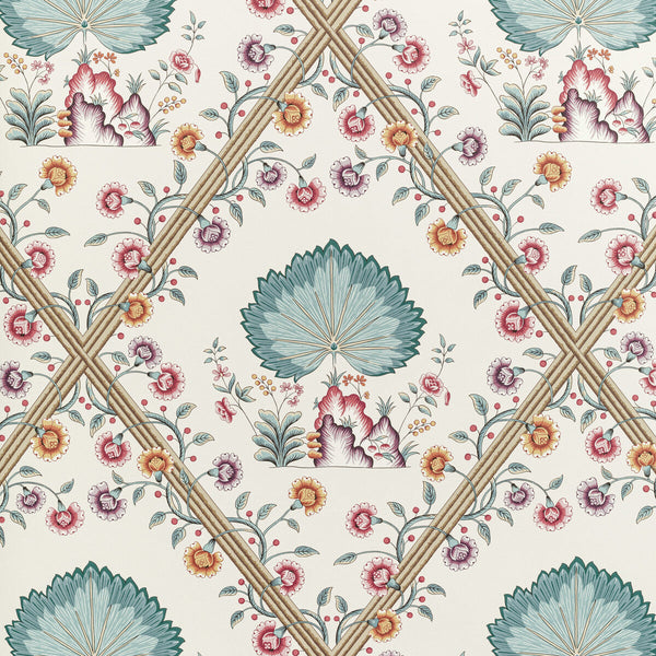 Loire - Jewel Multi By Brunschwig & Fils | Louverne Wallcoverings | Botanical & Floral Wallcovering Print