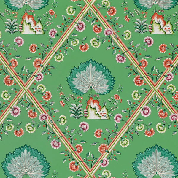 Loire - Emerald Green By Brunschwig & Fils | Louverne Wallcoverings | Botanical & Floral Wallcovering Print