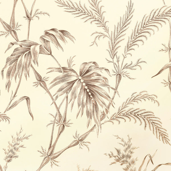 Lauziere - Taupe By Brunschwig & Fils | Louverne Wallcoverings | Botanical & Floral Wallcovering Print