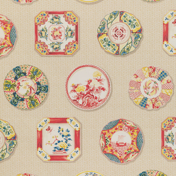 Bonchamp - Red Multi By Brunschwig & Fils | Louverne Wallcoverings | Novelty Wallcovering Print