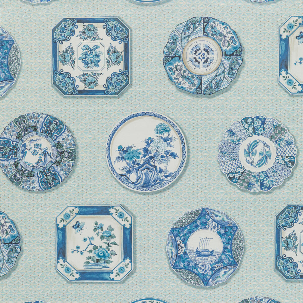 Samples and Purchasing available for Bonchamp - Blue Blue By Brunschwig & Fils | Louverne Wallpapers | Novelty Wallcovering Print at Designer Wallcoverings and Fabrics