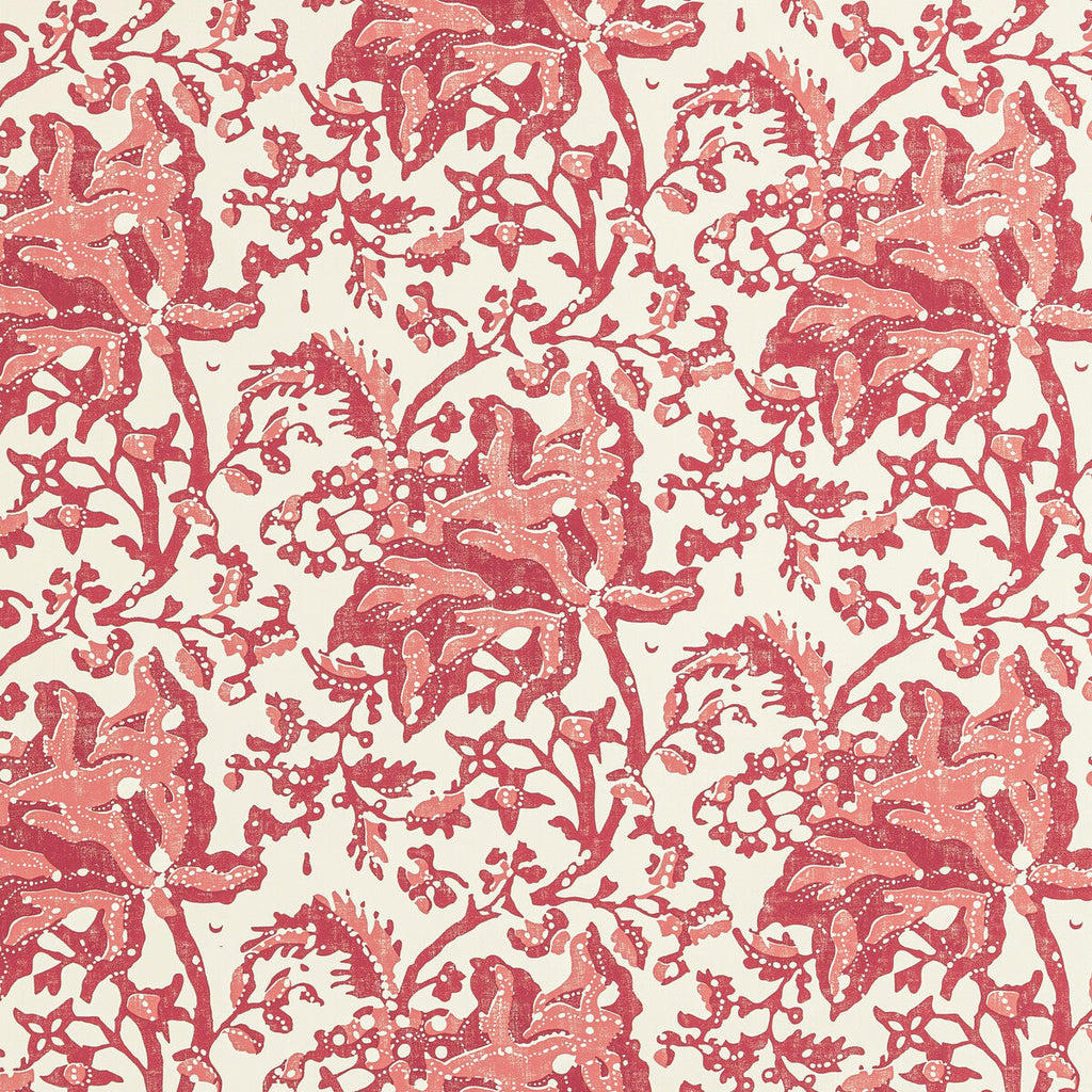 Samples and Purchasing available for Weymouth - Red Red By Brunschwig & Fils | Manoir Wallpapers | Botanical & Floral Wallcovering Print at Designer Wallcoverings and Fabrics