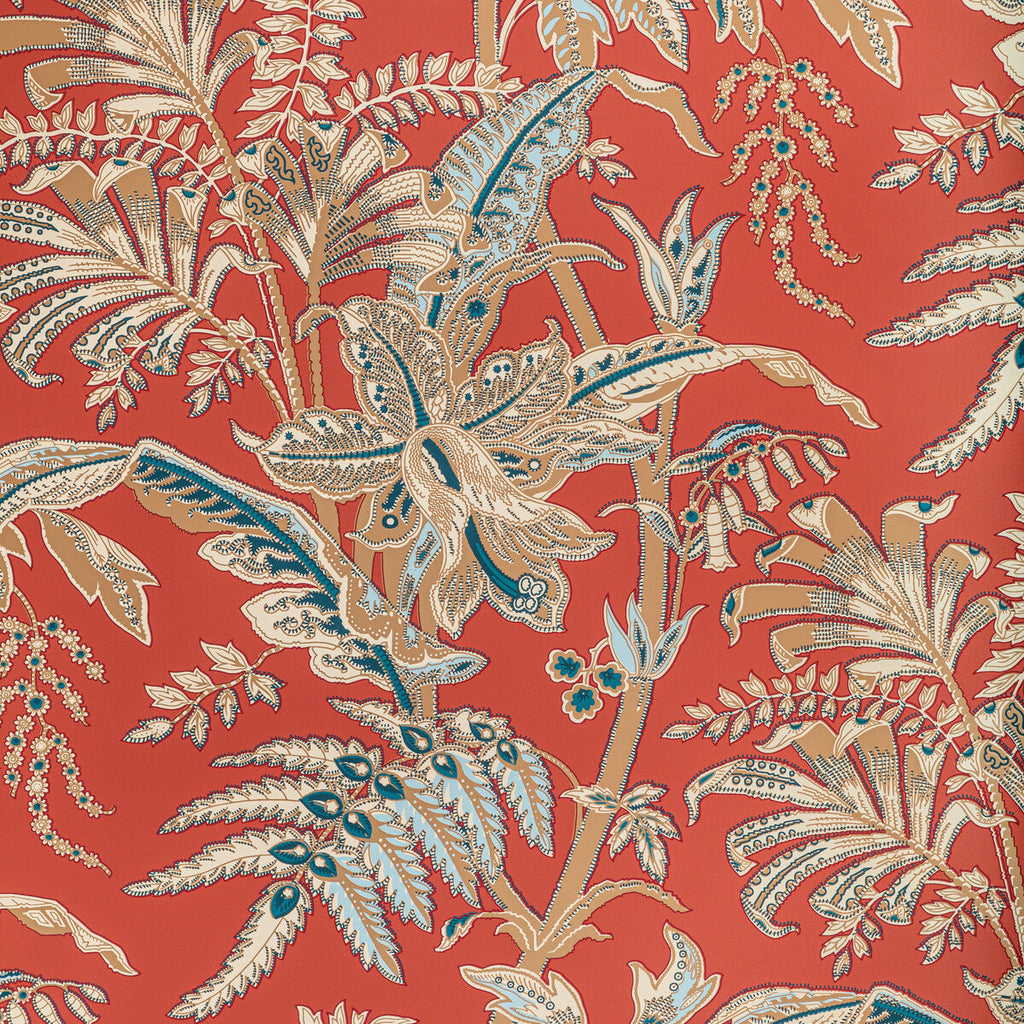 Samples and Purchasing available for Seychelles - Coral Coral By Brunschwig & Fils | Manoir Wallpapers |Botanical & Floral Jacobeans Wallcovering Print at Designer Wallcoverings and Fabrics