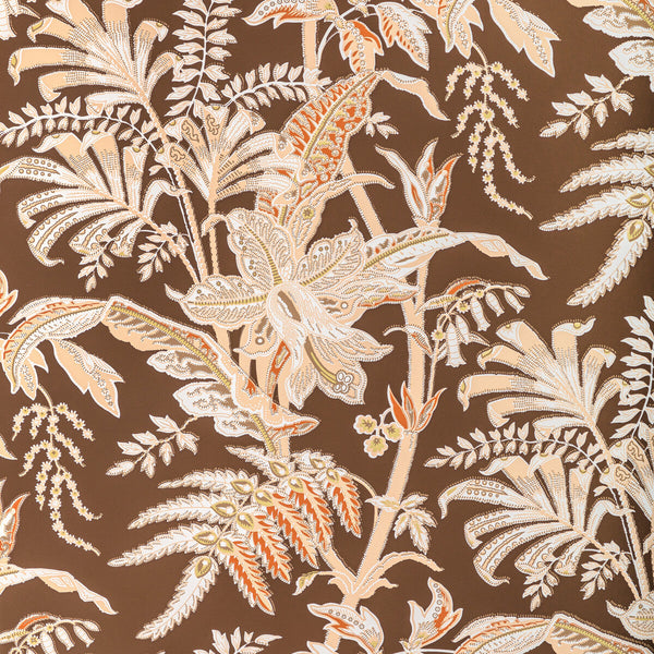 Samples and Purchasing available for Seychelles - Mocha Brown By Brunschwig & Fils | Manoir Wallpapers |Botanical & Floral Jacobeans Wallcovering Print at Designer Wallcoverings and Fabrics