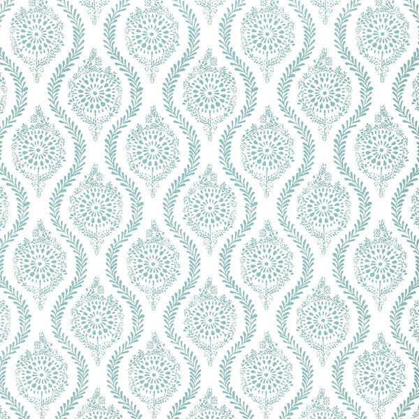 Marindol Ii - Aqua Turquoise By Brunschwig & Fils | Manoir Wallcoverings | Paisley Wallcovering Print