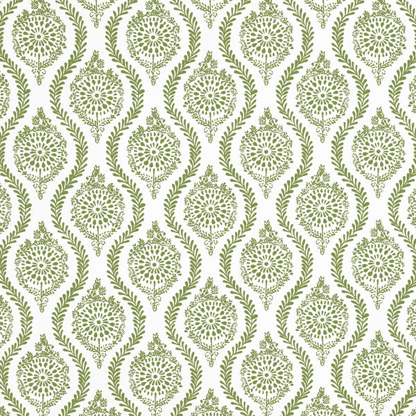 Marindol Ii - Leaf Green By Brunschwig & Fils | Manoir Wallcoverings | Paisley Wallcovering Print