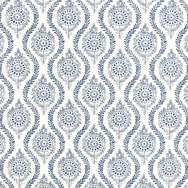 Marindol Ii - Blue By Brunschwig & Fils | Manoir Wallcoverings | Paisley Wallcovering Print