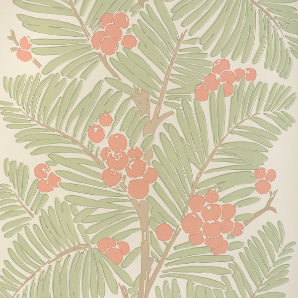 Palmar - Spice Green By Brunschwig & Fils | Majorelle Wallcoverings | Botanical & Floral Wallcovering Print
