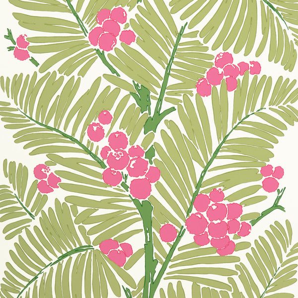 Palmar - Spring Pink By Brunschwig & Fils | Majorelle Wallcoverings | Botanical & Floral Wallcovering Print