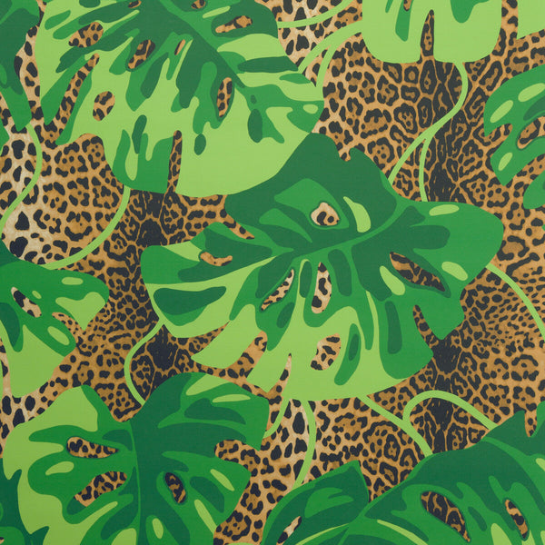 Mambo - Leaf Green By Brunschwig & Fils | Majorelle Wallcoverings |Botanical & Floral Animal Skins Wallcovering Print