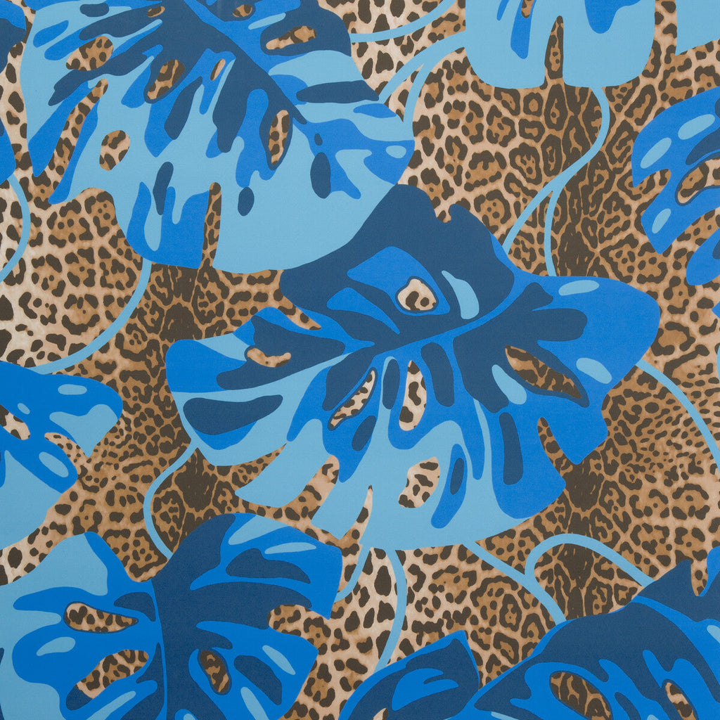 Samples and Purchasing available for Mambo - Blue Blue By Brunschwig & Fils | Majorelle Wallpapers |Botanical & Floral Animal Skins Wallcovering Print at Designer Wallcoverings and Fabrics