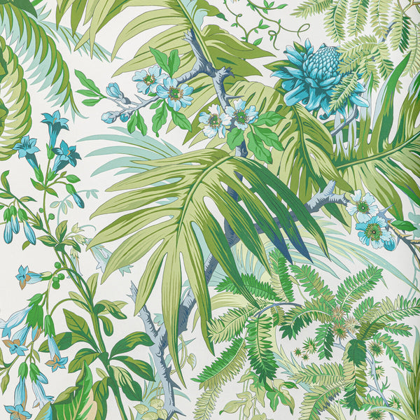 Majorelle - Mist Light Blue By Brunschwig & Fils | Majorelle Wallcoverings | Botanical & Floral Wallcovering Print