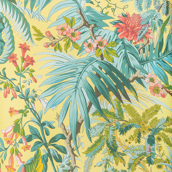 Samples and Purchasing available for Majorelle - Sun Yellow By Brunschwig & Fils | Majorelle Wallpapers | Botanical & Floral Wallcovering Print at Designer Wallcoverings and Fabrics