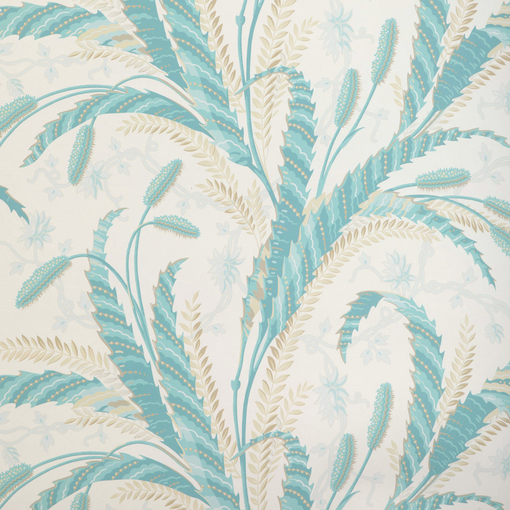 Vernay - Aqua White By Brunschwig & Fils | Cadenet Wallcoverings | Botanical & Floral Wallcovering Print