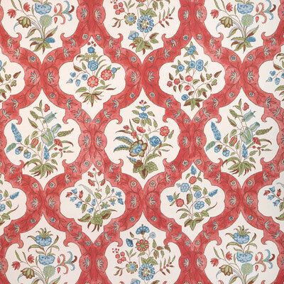 Ventoux - Red/Blue White By Brunschwig & Fils | Cadenet Wallcoverings |Botanical & Floral Damask Wallcovering Print