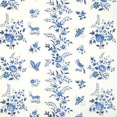 Aurel - Sky/Blue White By Brunschwig & Fils | Cadenet Wallcoverings |Animal/Insects Botanical & Floral Wallcovering Print