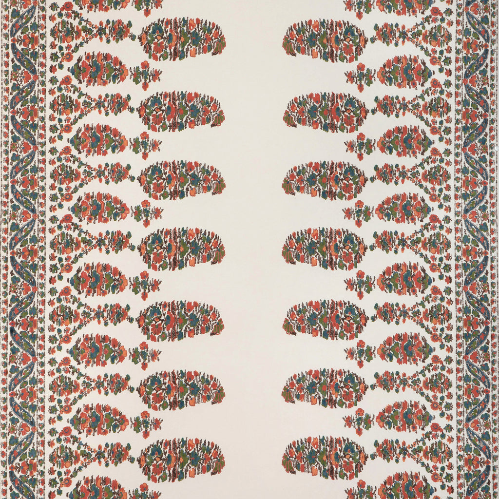 Visan - Sky/Coral White By Brunschwig & Fils | Cadenet Wallcoverings | Paisley Wallcovering Print