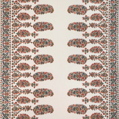 Visan - Sky/Coral White By Brunschwig & Fils | Cadenet Wallcoverings | Paisley Wallcovering Print