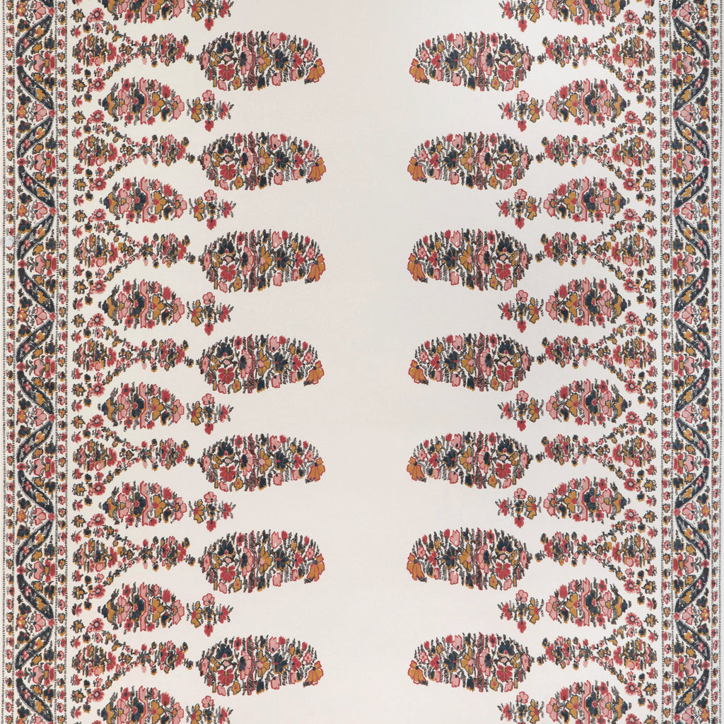 Visan - Teal/Rose White By Brunschwig & Fils | Cadenet Wallcoverings | Paisley Wallcovering Print