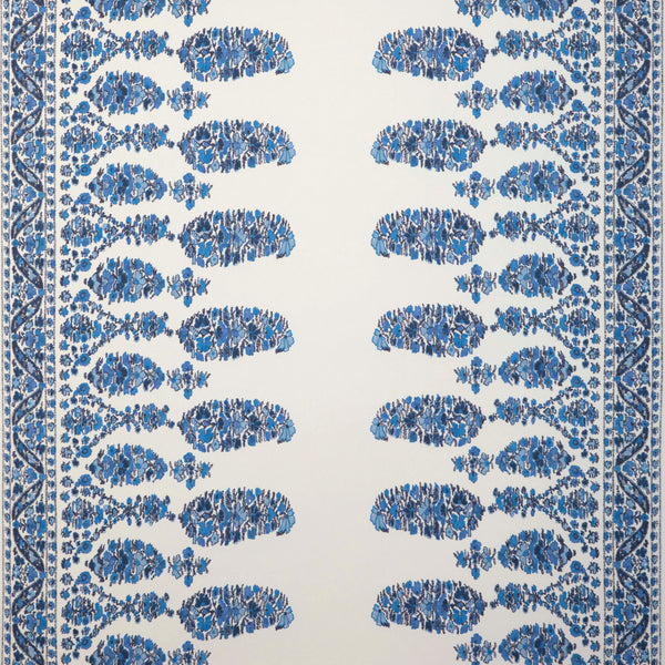 Visan - Navy/Sky White By Brunschwig & Fils | Cadenet Wallcoverings | Paisley Wallcovering Print