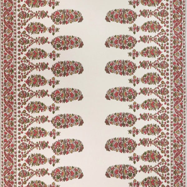 Visan - Rose/Leaf White By Brunschwig & Fils | Cadenet Wallcoverings | Paisley Wallcovering Print