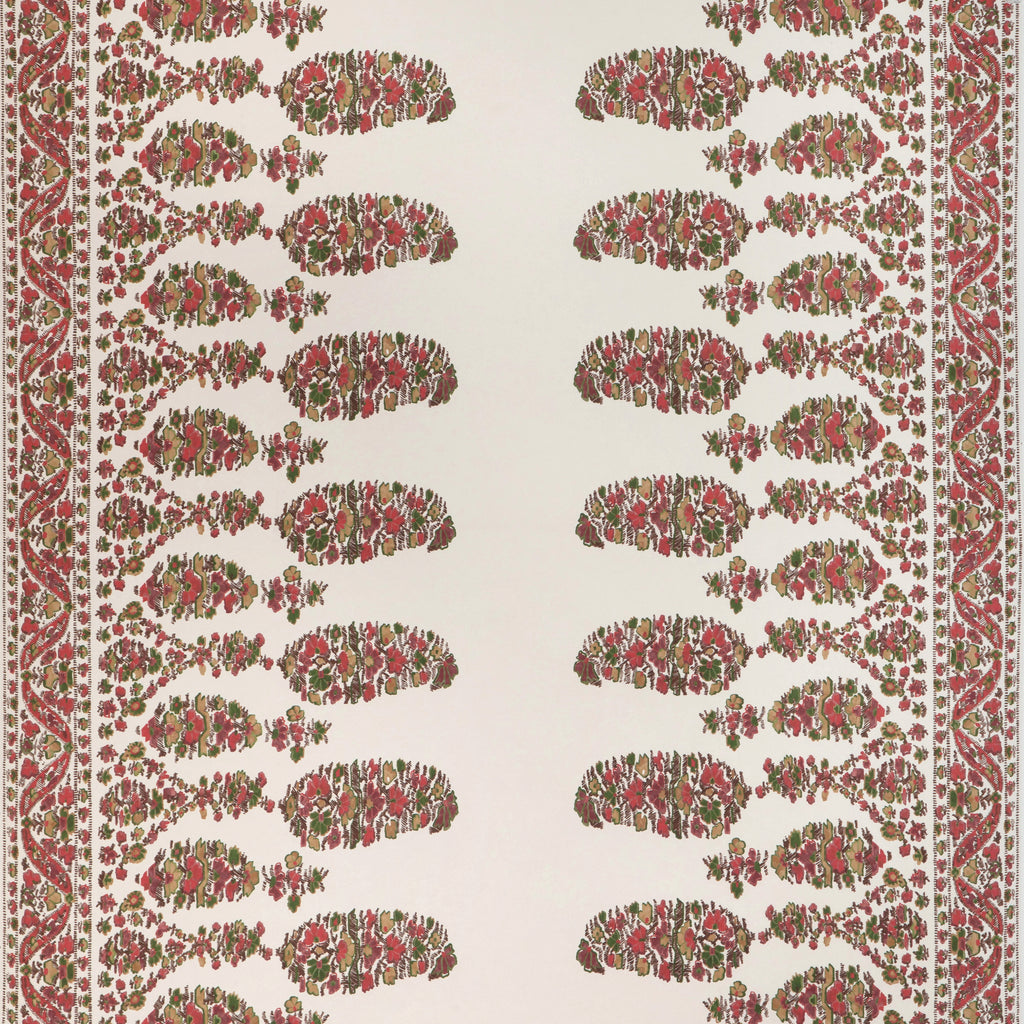 Visan - Rose/Leaf White By Brunschwig & Fils | Cadenet Wallcoverings | Paisley Wallcovering Print